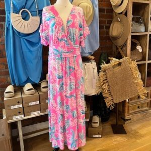 Lilly Pulitzer 🏝️ Anchorage Amethyst MIDI Dress, Moms the Word, XL, EUC